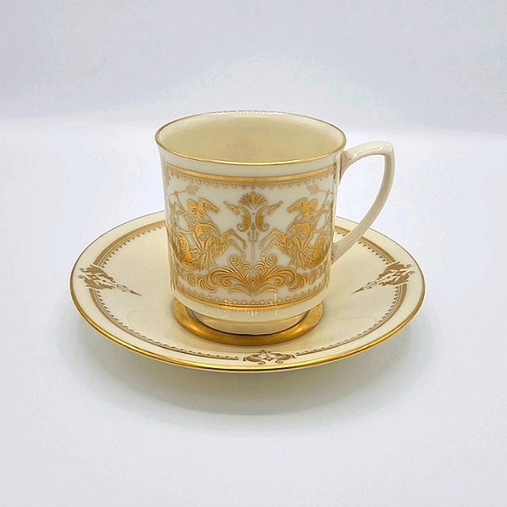 Rare Lenox Clash of Kings  Handpainted 24k Gold Tea/ Coffee Cup